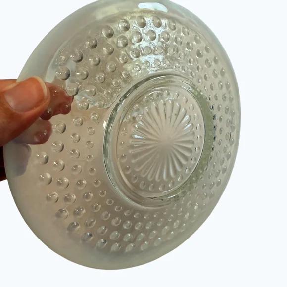 Vintage Hobnail Milk Glass Saucers Opalescent Moonstone Plates Set 3 - Picture 6 of 8